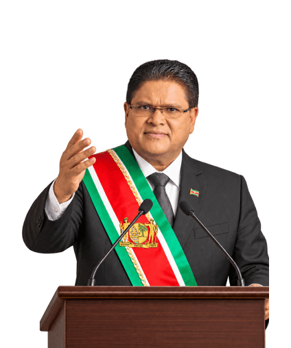 The 9th President of Suriname addressing the nation
